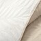 White-Beige Cotton Reversible Quilt Set with Embroidered Fern Leaf Design